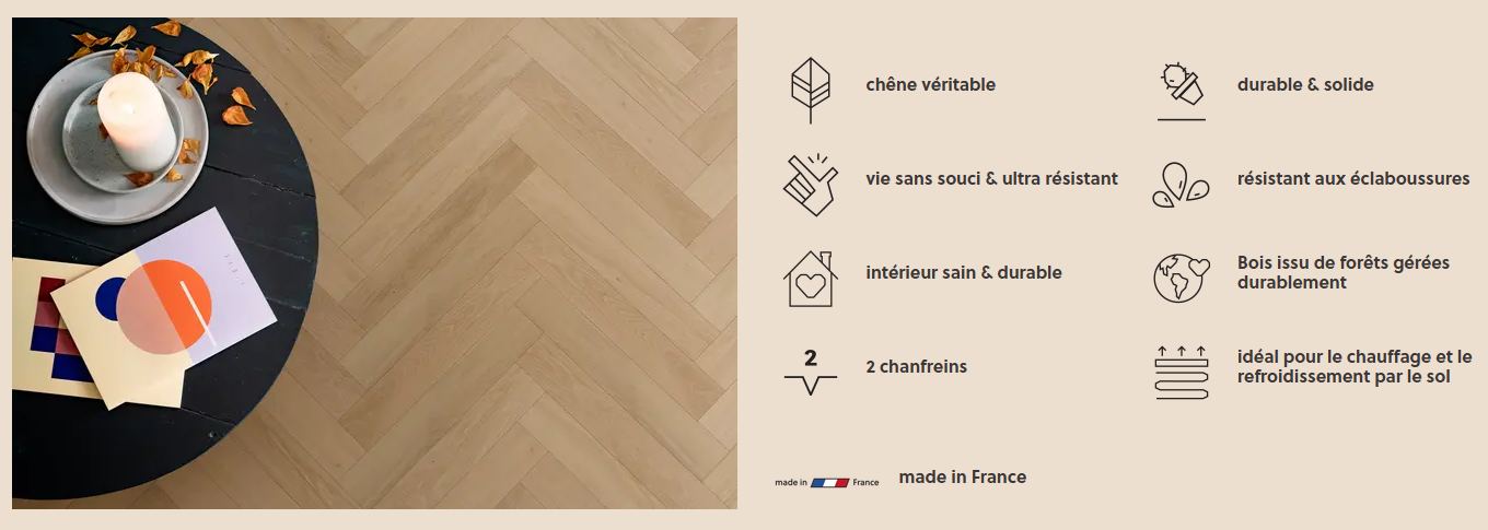 Caractéristiques Parqwood parquet à clipser contrecollé
